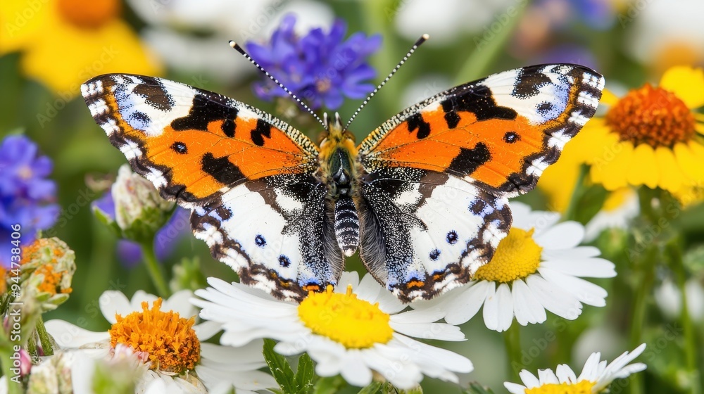 Beautiful Butterfly on a Daisy Flower Beautiful Butterfly on a Daisy Flower