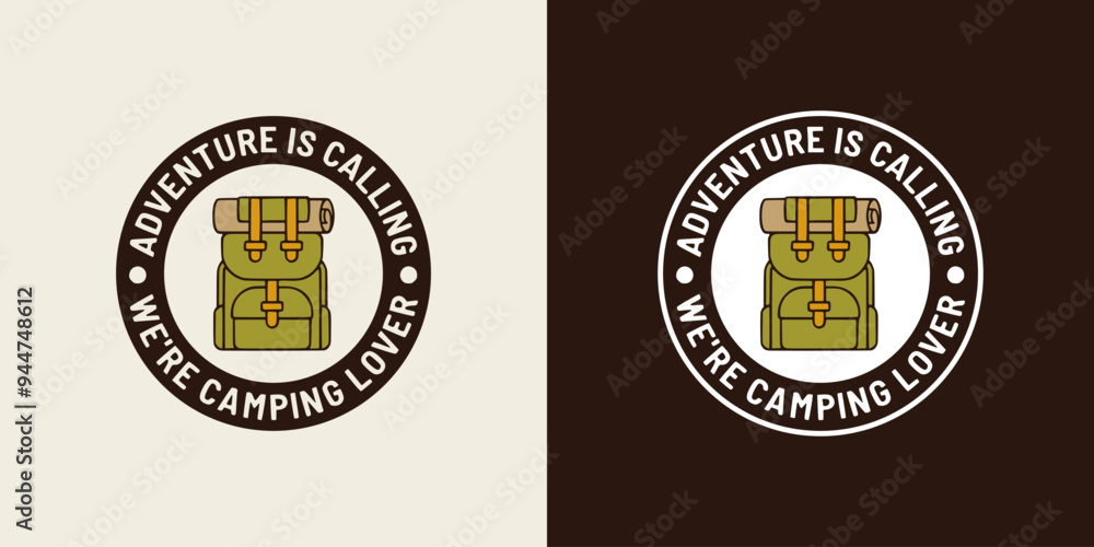 Obraz premium Vector illustration of a camping bag. A camping themed design is suitable for printable products.