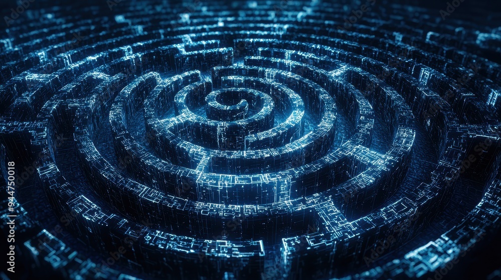 Abstract Digital Maze Pattern Technology Science Futuristic Design Abstract Digital Maze Pattern Technology Science Futuristic Design