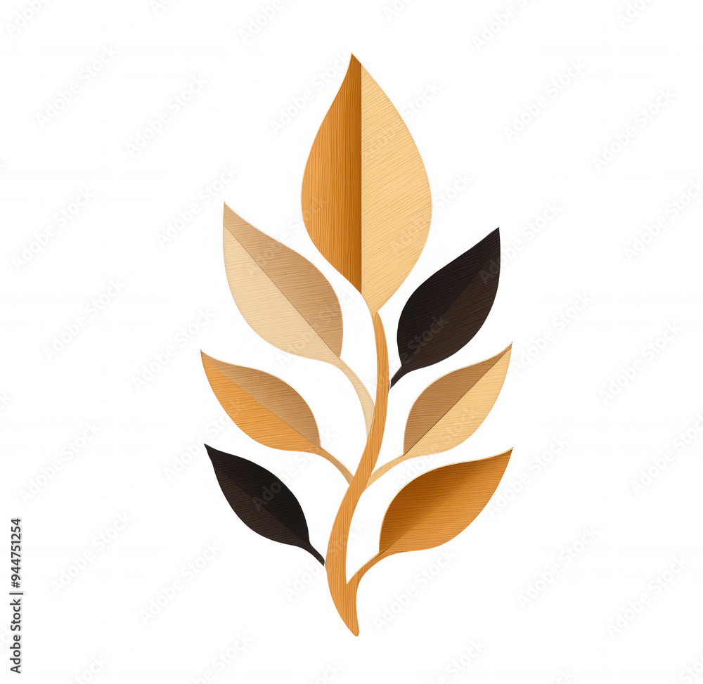 Abstract Golden Wheat Sprig Illustration Abstract Golden Wheat Sprig Illustration