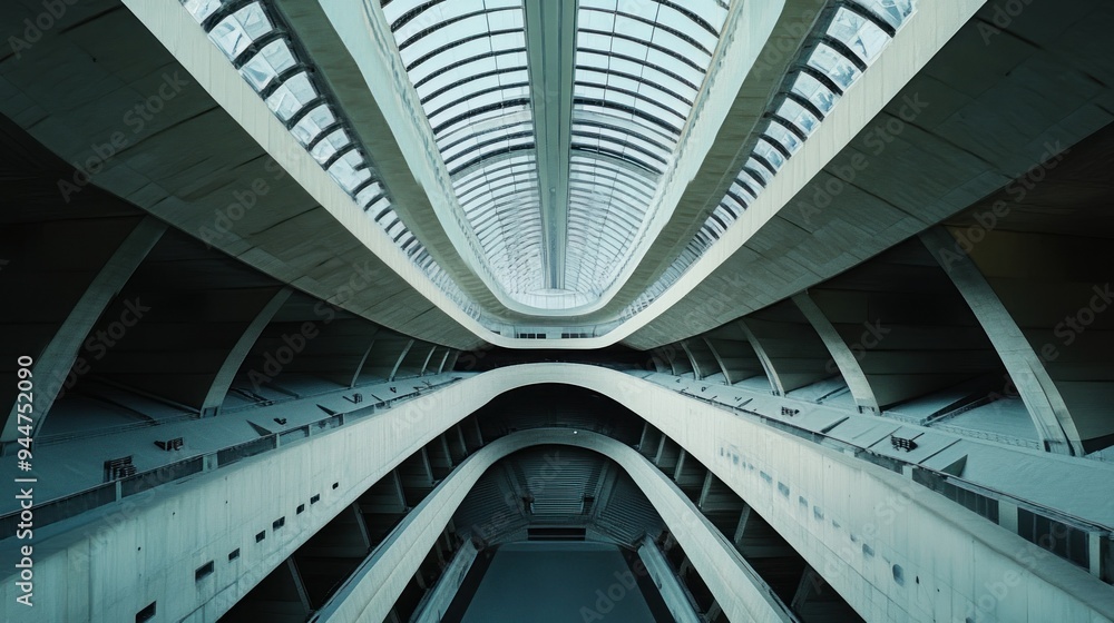 Fototapeta premium Abstract Architectural Design with Curved Concrete Structures