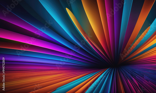 Wallpaper Mural Colorful lines converge into a dark center, creating a vibrant abstract design Torontodigital.ca