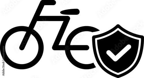 自転車保険のアイコン（bicycle insurance icon.）
