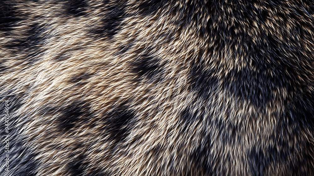 Close-up shot of a brown and black animal fur, displaying a soft and fluffy texture. Close-up shot of a brown and black animal fur, displaying a soft and fluffy texture.