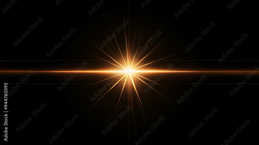 A single lens flare in the center of an all black background A single lens flare in the center of an all black background