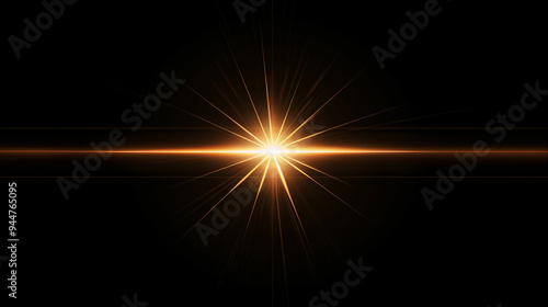 A single lens flare in the center of an all black background