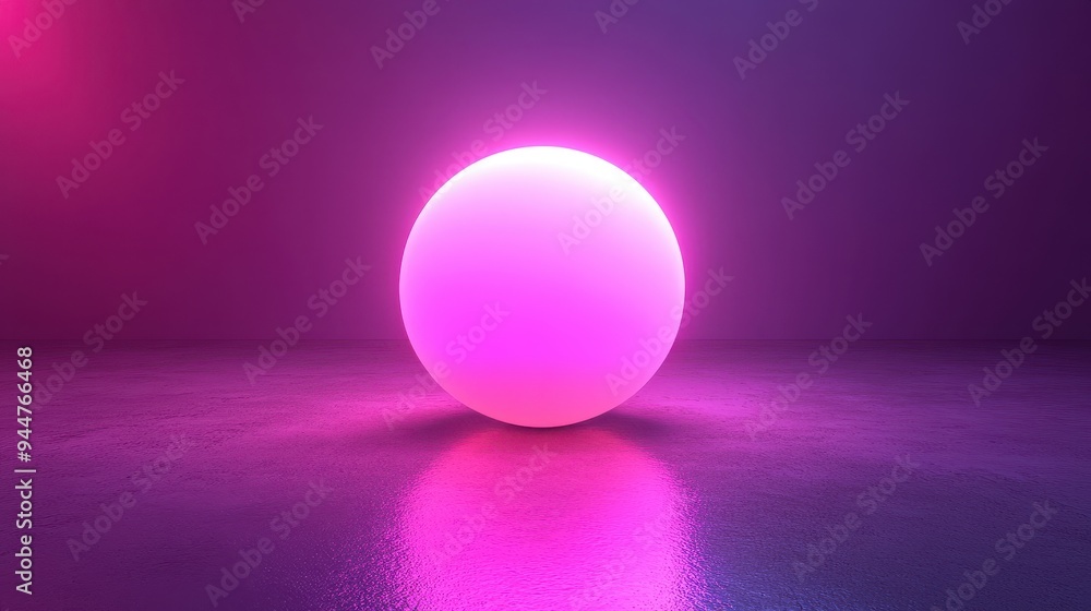 Glowing Sphere in Neon Pink and Purple Background Glowing Sphere in Neon Pink and Purple Background