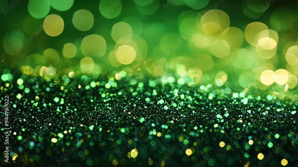 Obraz premium green Glitter Background with generative ai
