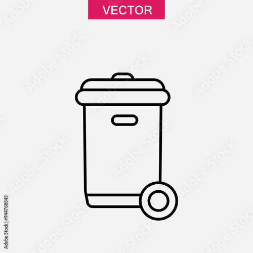 Wheelie bin icon,vector illustration. vector wheelie bin linear illustration for web and app..eps