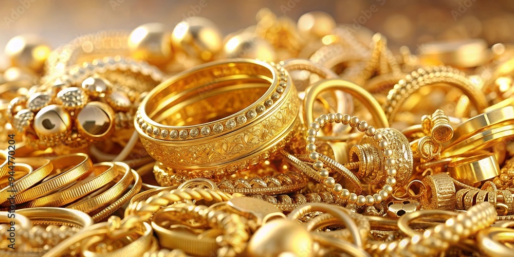 Shiny gold jewelry pile with various pieces , gold, jewelry, pile, shiny, collection, luxury, accessories, fashion Shiny gold jewelry pile with various pieces , gold, jewelry, pile, shiny, collection, luxury, accessories, fashion