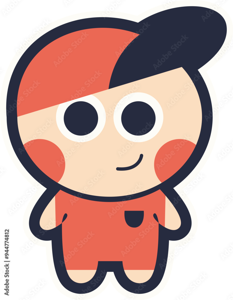 Cute Character Sticker Illustration Cute Character Sticker Illustration