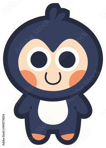 Cute Character Sticker Illustration