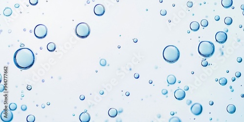 Refreshing Bubbles in Clear Water: Abstract Representation of Summer Coolness, Purity, and Environmental Conservation. Minimalist Design for Beverage Advertising, Water Resource Awareness, and Eco-fri