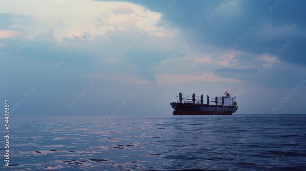 a massive shipping vessel sailing on the Gulf a massive shipping vessel sailing on the Gulf