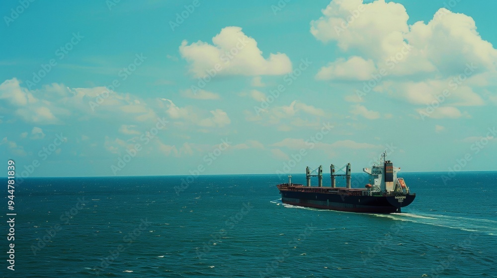 a massive shipping vessel sailing on the Gulf a massive shipping vessel sailing on the Gulf