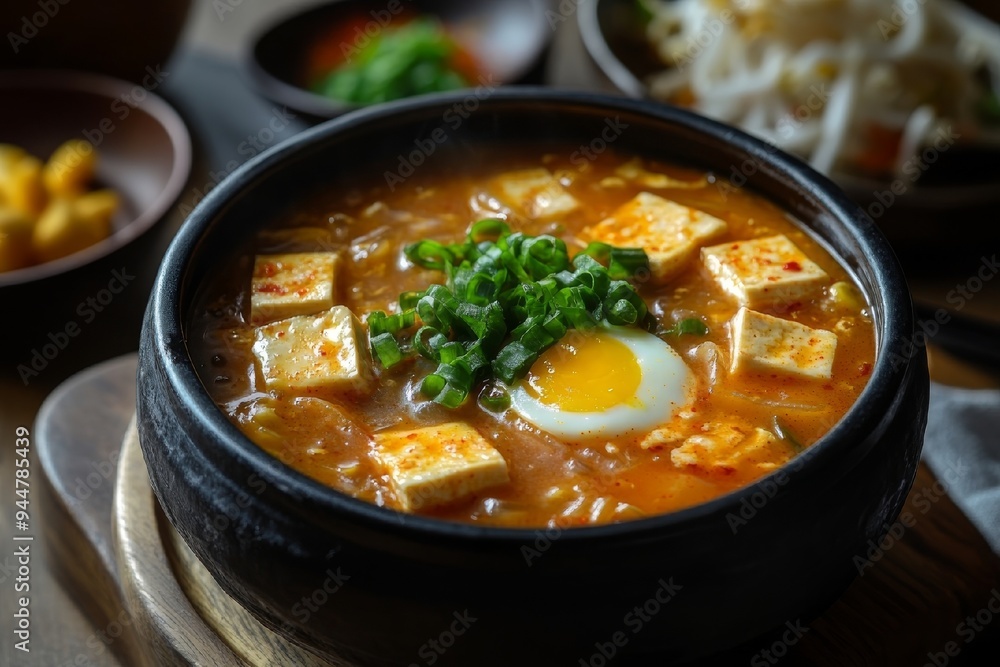 Spicy Tofu Soup with Egg and Green Onions Spicy Tofu Soup with Egg and Green Onions