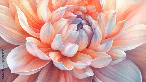 Wallpaper Mural Delicate Peach and White Flower Petals Close-Up Torontodigital.ca