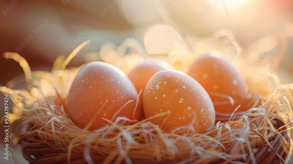 Nest of Eggs in Warm Sunlight Nest of Eggs in Warm Sunlight
