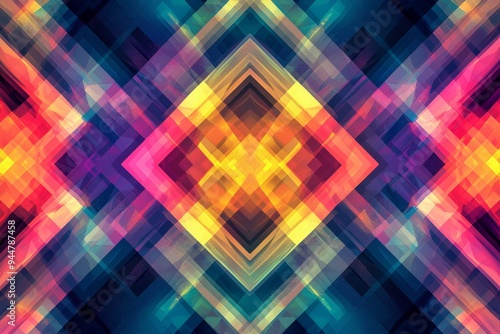 Abstract Geometric Pattern with Vibrant Colors created with Generative AI