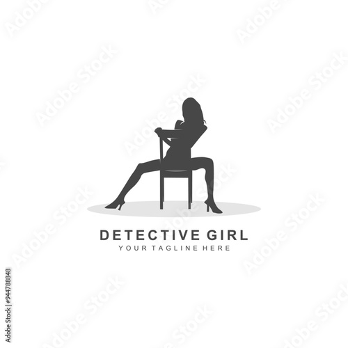 Sexy Girl Detective Logo Design.eps