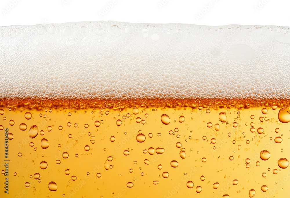 Beer with foam closeup isolated on transparent background Beer with foam closeup isolated on transparent background