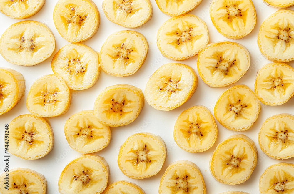 top view of banana slices top view of banana slices