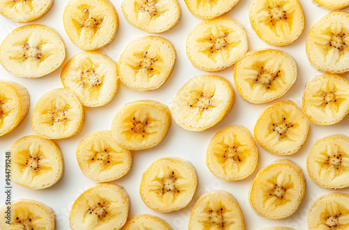 top view of banana slices