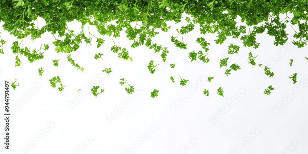 Vibrant Parsley Leaves on White: Minimalist Culinary Art for Healthy Living Campaigns. Fresh Herb Scatter Symbolizing Nutritious Vegetable Shopping and Seasonal Promotions. Elegant Botanical Design Te Vibrant Parsley Leaves on White: Minimalist Culinary Art for Healthy Living Campaigns. Fresh Herb Scatter Symbolizing Nutritious Vegetable Shopping and Seasonal Promotions. Elegant Botanical Design Te