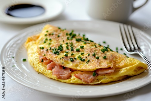 Ham and Cheese Omelet with Chives