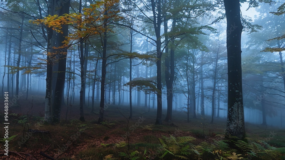 Mysterious dark forest with fog. Halloween concept. 3D Rendering. Mysterious dark forest with fog. Halloween concept. 3D Rendering.