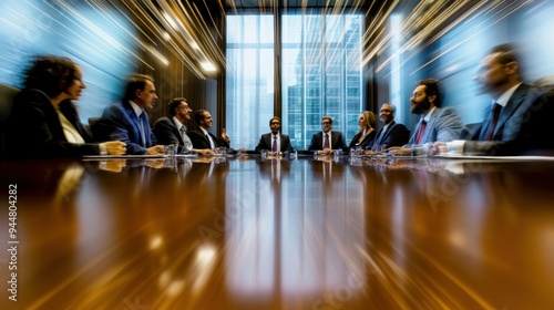 Business Meeting with a Blurred Background photo