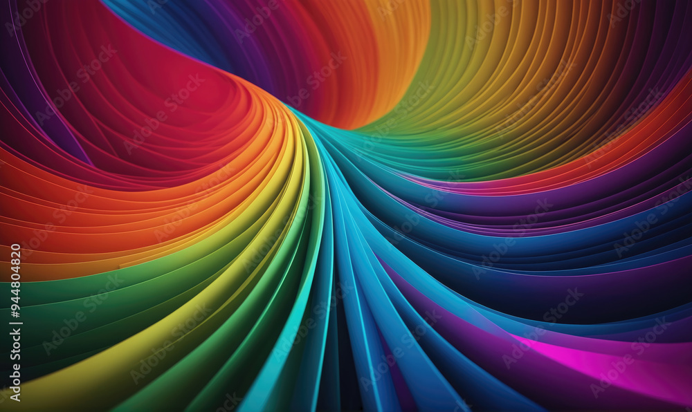 A colorful spiral of paper creates a vibrant abstract design A colorful spiral of paper creates a vibrant abstract design