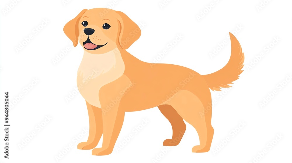 Illustration of a happy golden retriever white background Illustration of a happy golden retriever white background