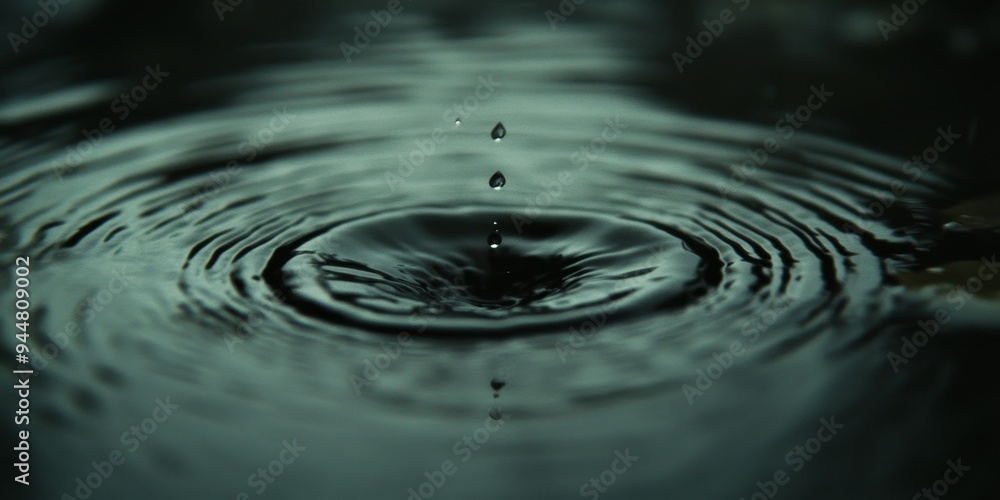 Extreme Close-Up Slow Motion of a Water Drop Splashing on a Young Oak Leaf Under the Rain with Hard Shadows and Short Depth of Field, Capturing Nature's Detail and Movement. Extreme Close-Up Slow Motion of a Water Drop Splashing on a Young Oak Leaf Under the Rain with Hard Shadows and Short Depth of Field, Capturing Nature's Detail and Movement.