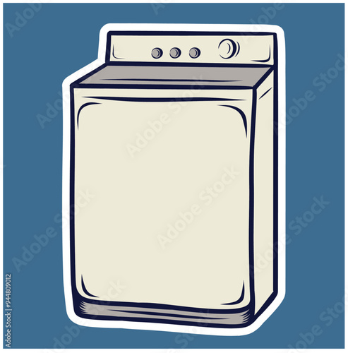 Washing Machine vector Design Illustration on Color Background.