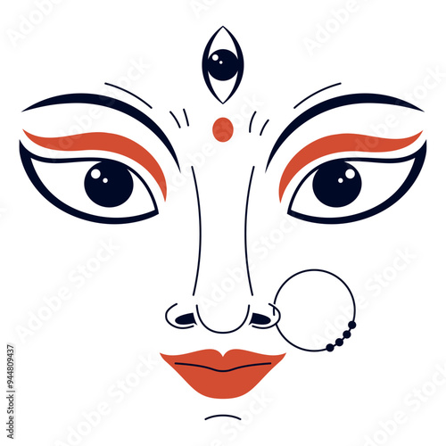 goddess durga face in happy navratri