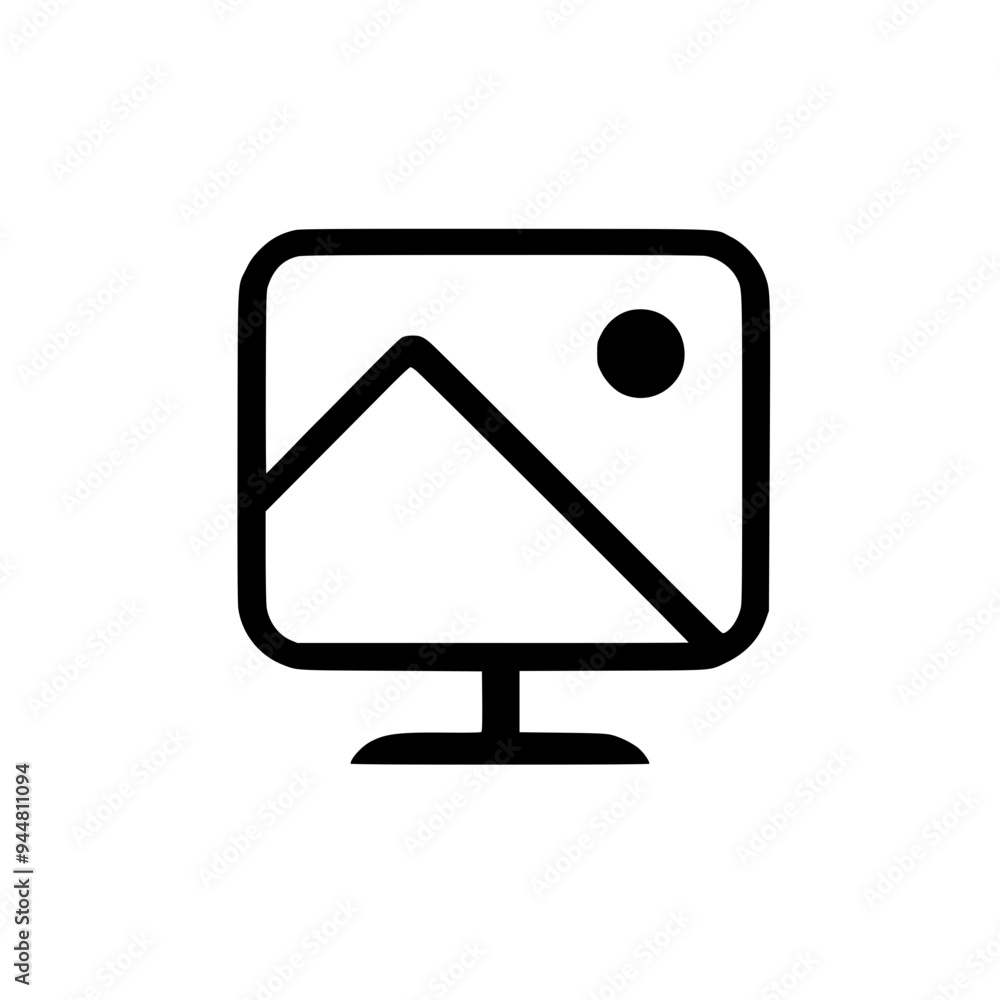 Display icon monitor with sign Display icon monitor with sign