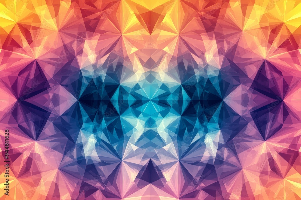 Abstract Geometric Pattern with Vibrant Colors created with Generative AI Abstract Geometric Pattern with Vibrant Colors created with Generative AI