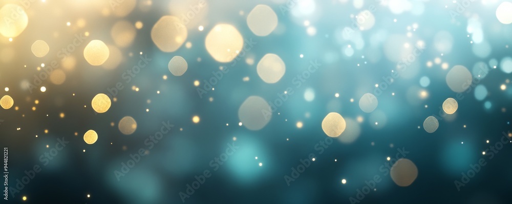 A beautiful abstract background featuring soft, glowing bokeh lights in shades of gold and blue, perfect for various designs. A beautiful abstract background featuring soft, glowing bokeh lights in shades of gold and blue, perfect for various designs.
