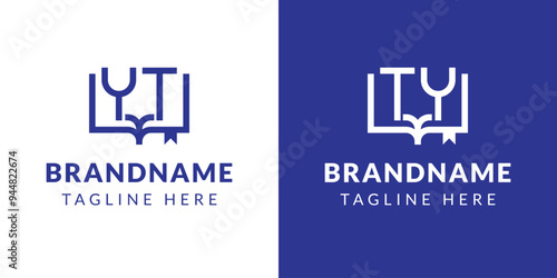 Letters YT and TY Book Logo, suitable for business related to book with YT or TY initials