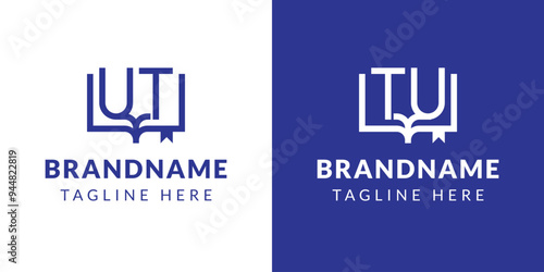 Letters UT and TU Book Logo, suitable for business related to book with UT or TU initials