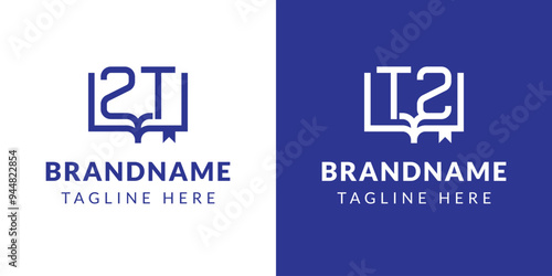 Letters ZT and TZ Book Logo, suitable for business related to book with ZT or TZ initials
