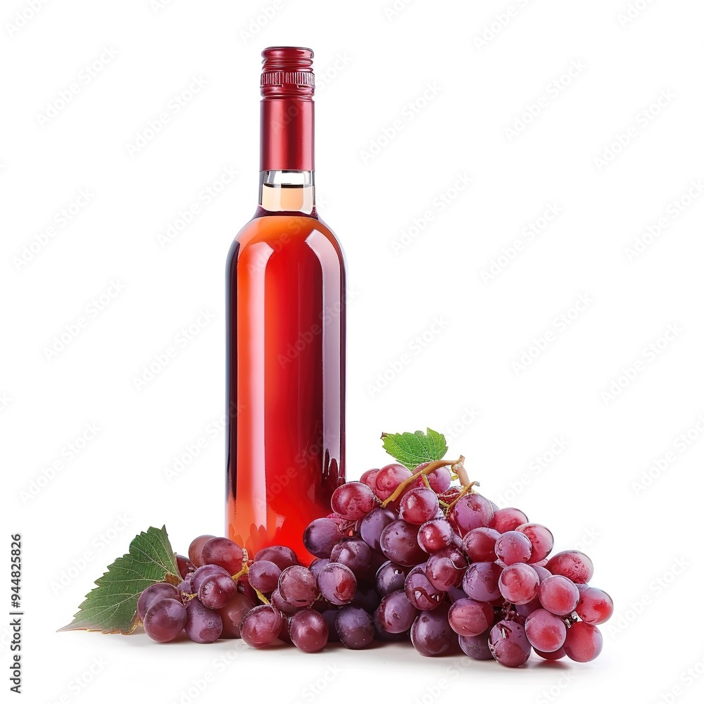 Obraz premium Elegant Wine Glass on a White Background, Showcasing the Refined and Timeless Appeal of Wine. 