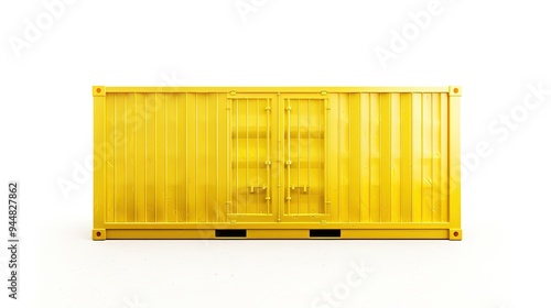 Yellow Data Container on a White Background, Featuring a Bright and Clean Design That Highlights the Container’s Shape and Functionality. 