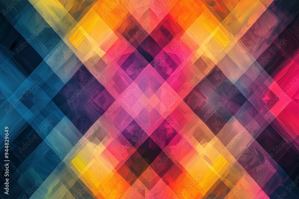 Abstract Geometric Pattern with Vibrant Colors created with Generative AI Abstract Geometric Pattern with Vibrant Colors created with Generative AI