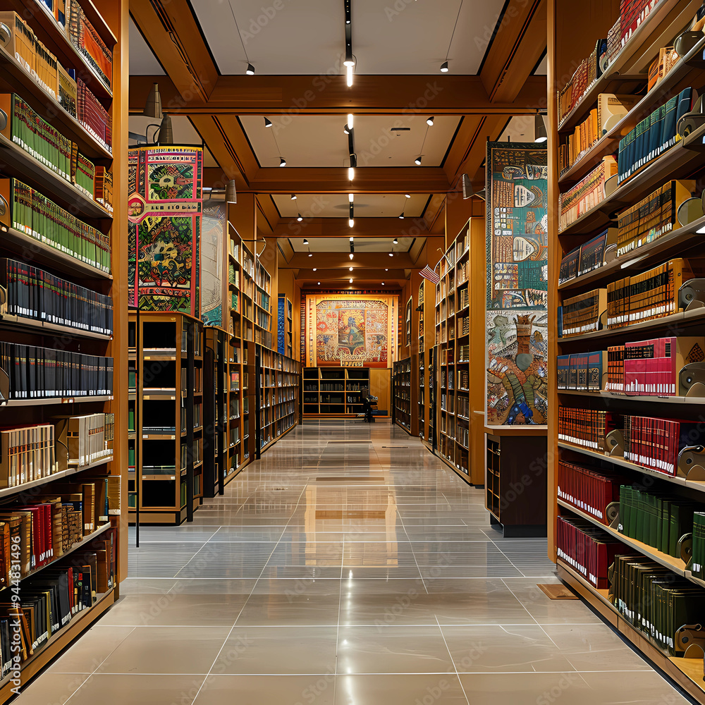 Obraz premium Treasures of Time: Exploring Ancient Texts in a Historical Research Library