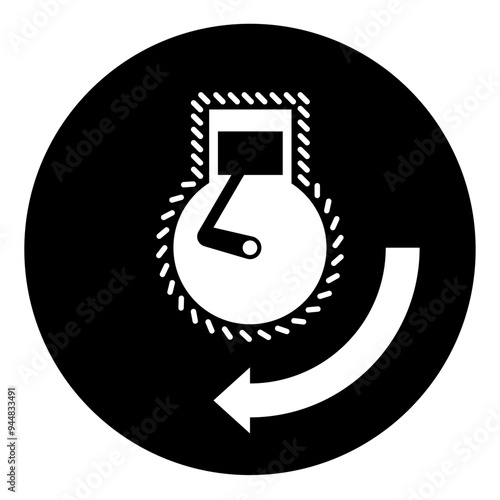 ISO mandatory safety signs_start engine in launch sequence_symbol and pictogram only_black and white edition	
