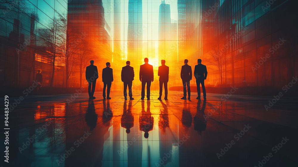 Businessman in an Office Building Overlooking Cityscape with Double Exposure Effect, Symbolizing Corporate Collaboration and Teamwork Amidst a Skyscraper Backdrop in Soft Daylight Businessman in an Office Building Overlooking Cityscape with Double Exposure Effect, Symbolizing Corporate Collaboration and Teamwork Amidst a Skyscraper Backdrop in Soft Daylight