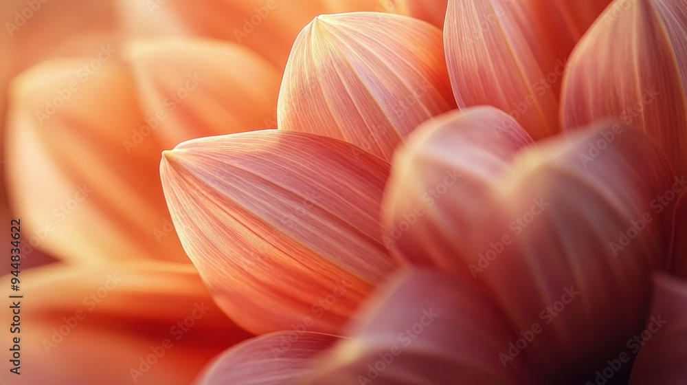 Close-Up of Delicate Pink and Peach Flower Petals Close-Up of Delicate Pink and Peach Flower Petals