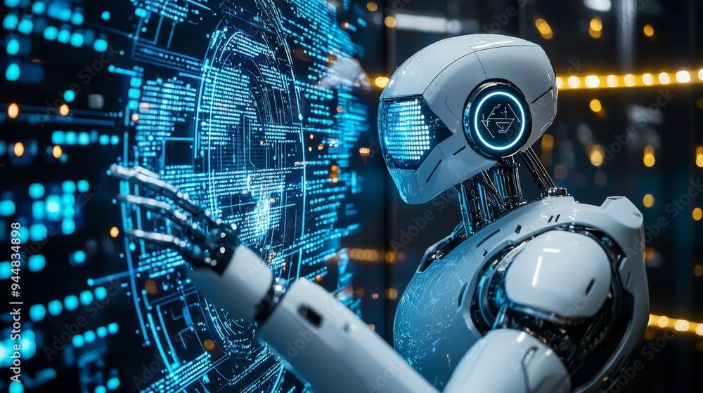 Automated cloud security systems, robotic arms and AI-driven firewalls managing data protection in a futuristic digital environment Automated cloud security systems, robotic arms and AI-driven firewalls managing data protection in a futuristic digital environment